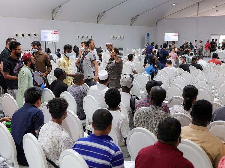 Amnesty Applicants at a GDRFA Counter in Al Awir Image Credit Virendra Saklani Gulf News