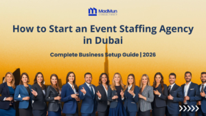 Professional event staffing agency business setup guide in Dubai with exhibition hostesses and Madmun Consultancy.