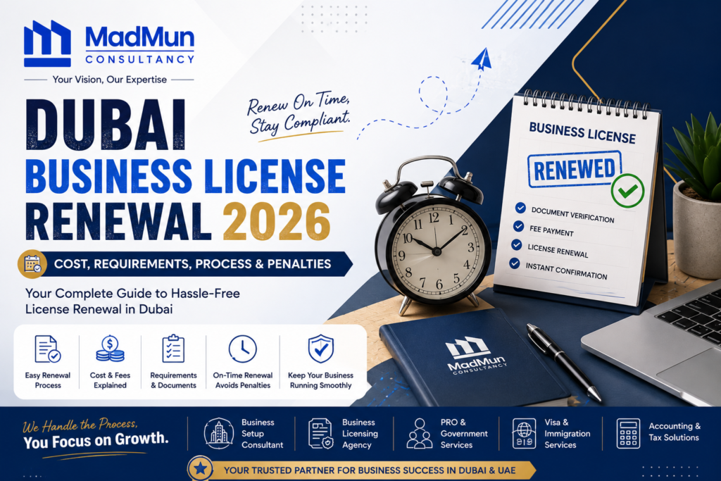 Dubai business licence renewal cost 2026 guide